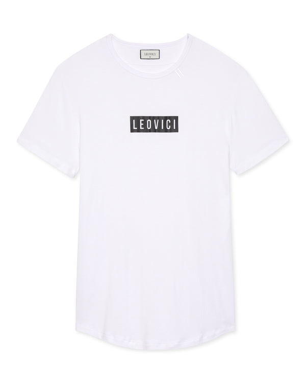 Boxed Logo Drop Cut T-Shirt - White