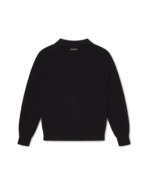 Knit Sweater Polo - Black