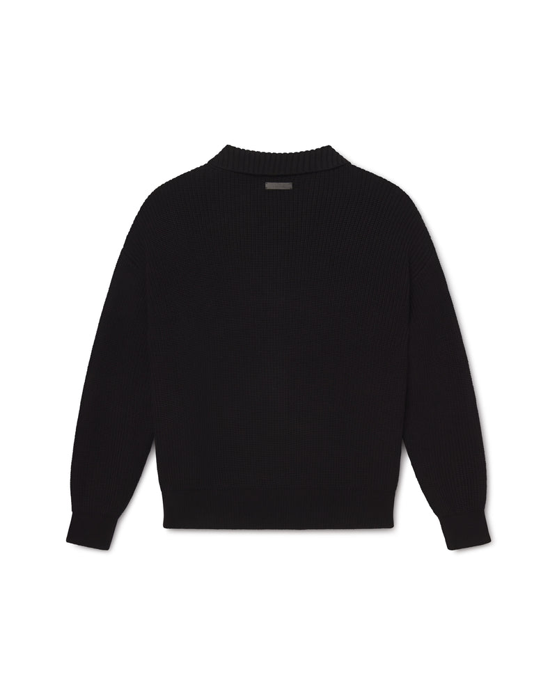 Knit Sweater Polo - Black