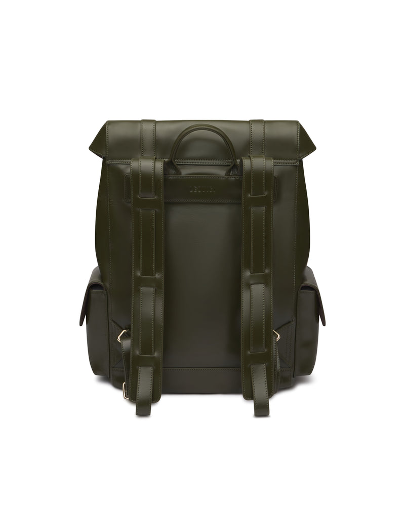 Leather Backpack - Deep Olive