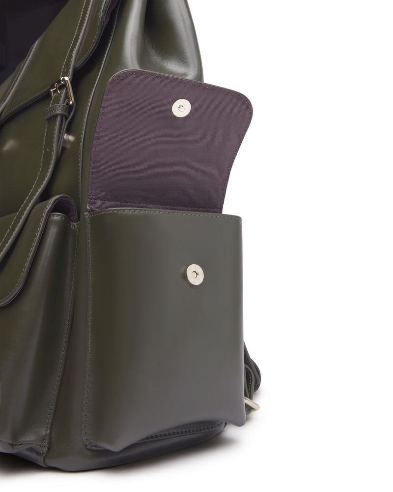 Leather Backpack - Deep Olive