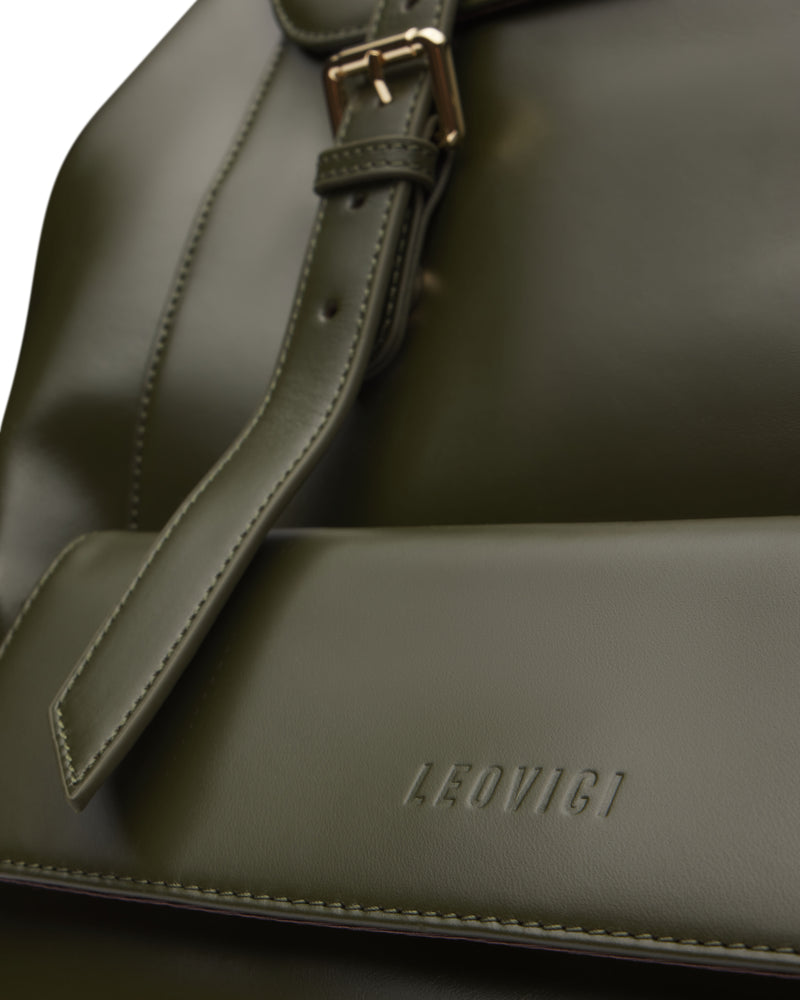 LEOVICI Leather Backpack Deep Olive