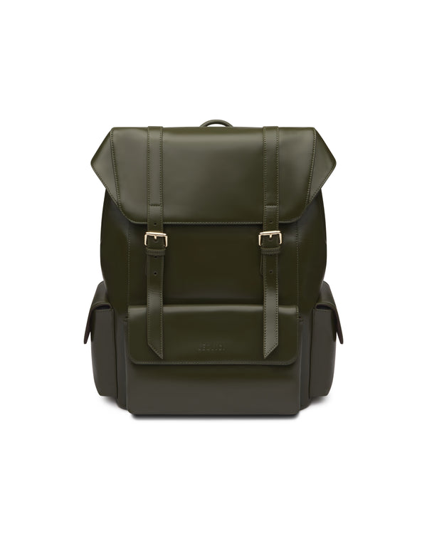 Leather Backpack - Deep Olive