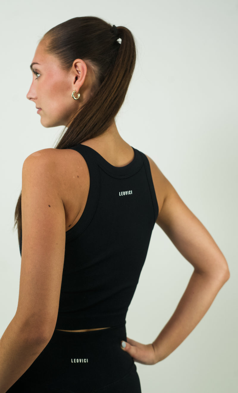 Women's Ribbed Tank - Black