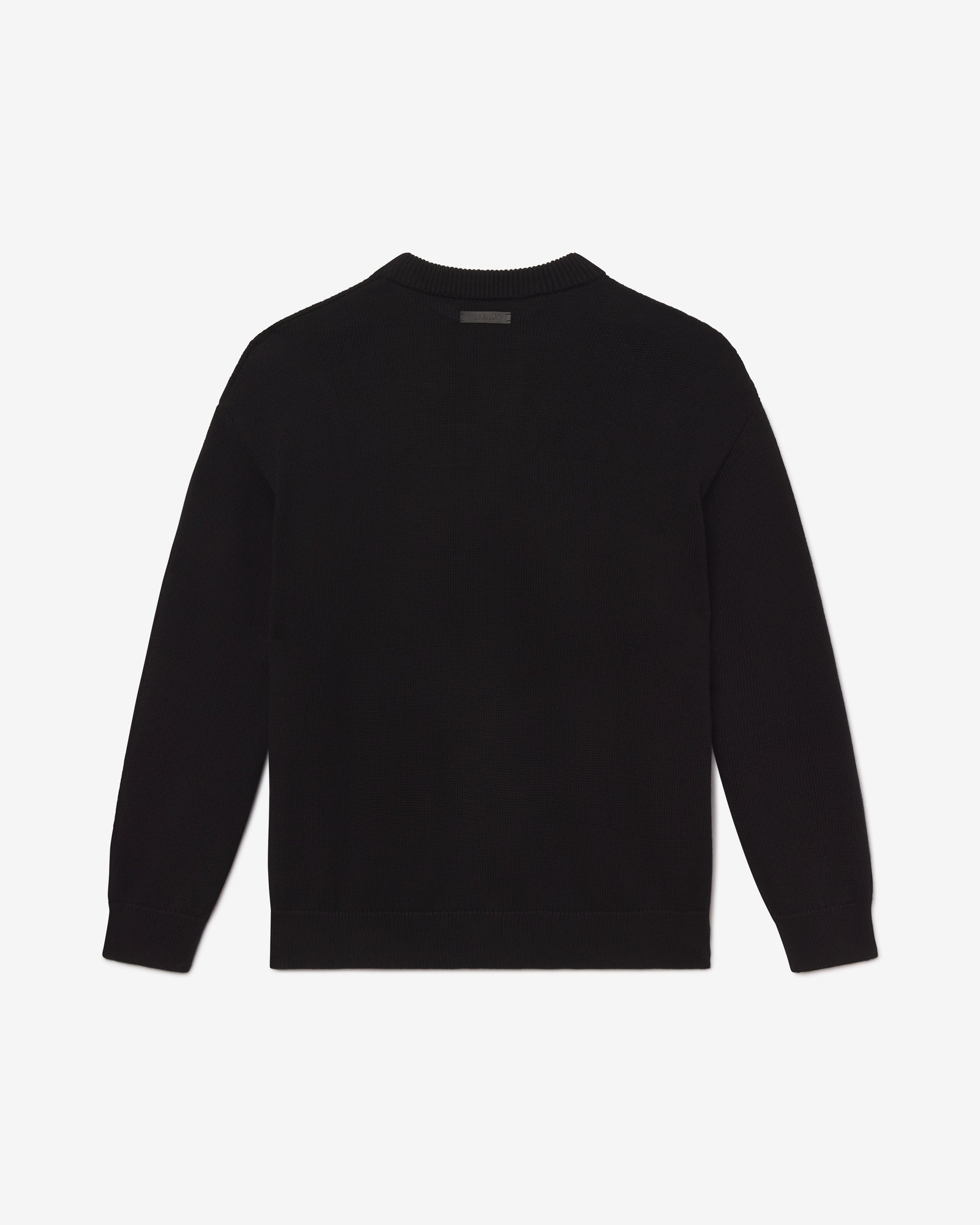 Cotton Knit Crewneck - Black – LEOVICI