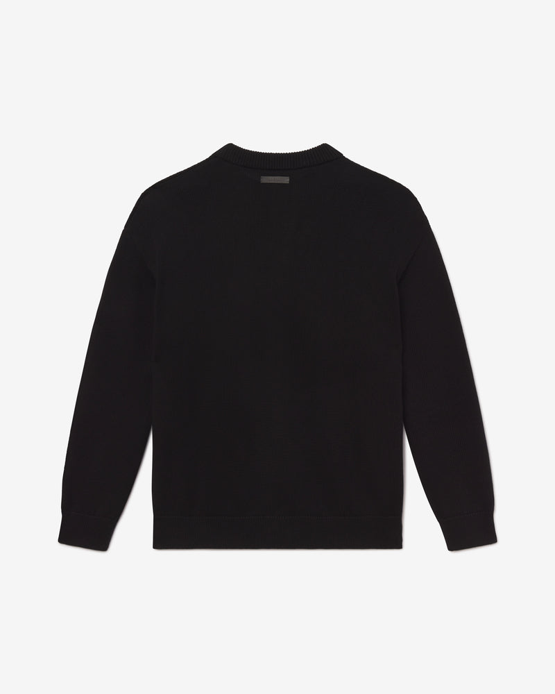 Cotton Knit Crewneck - Black