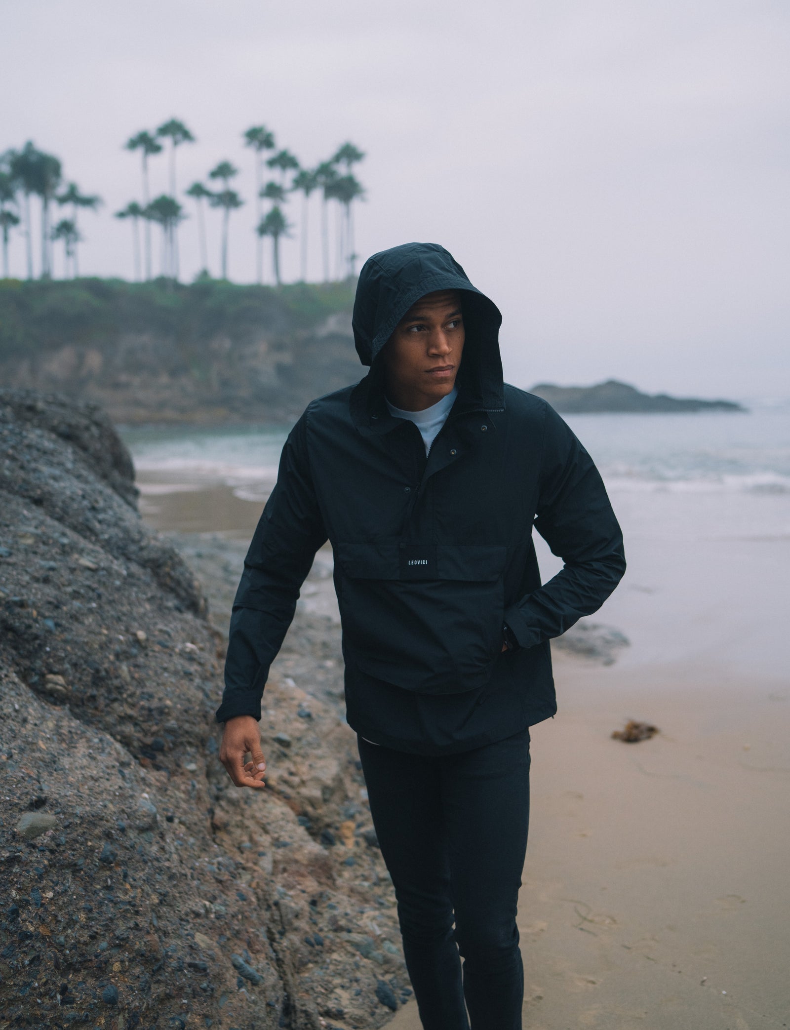 Hooded Anorak Jacket - Black – LEOVICI