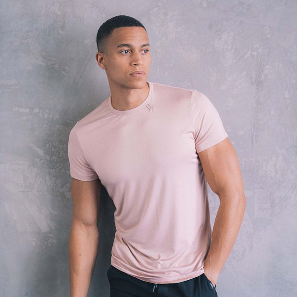 Drop Cut T Shirt - Dusty Pink