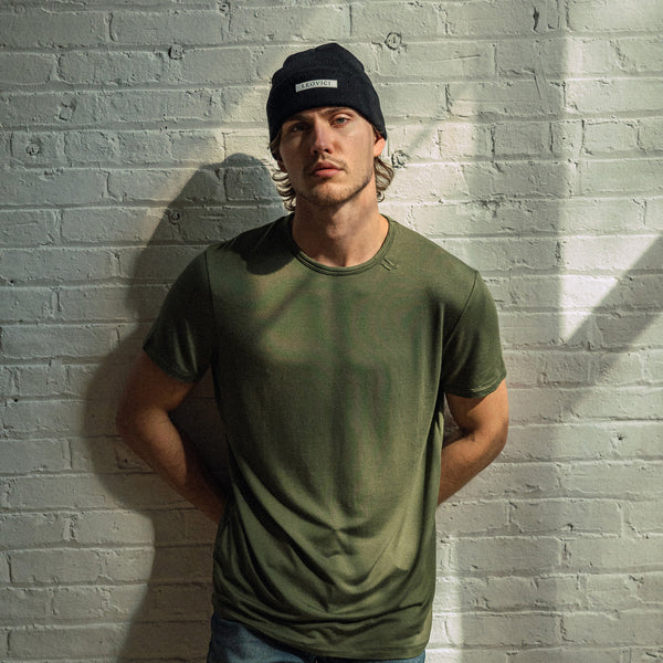 Drop Cut T Shirt - Olive