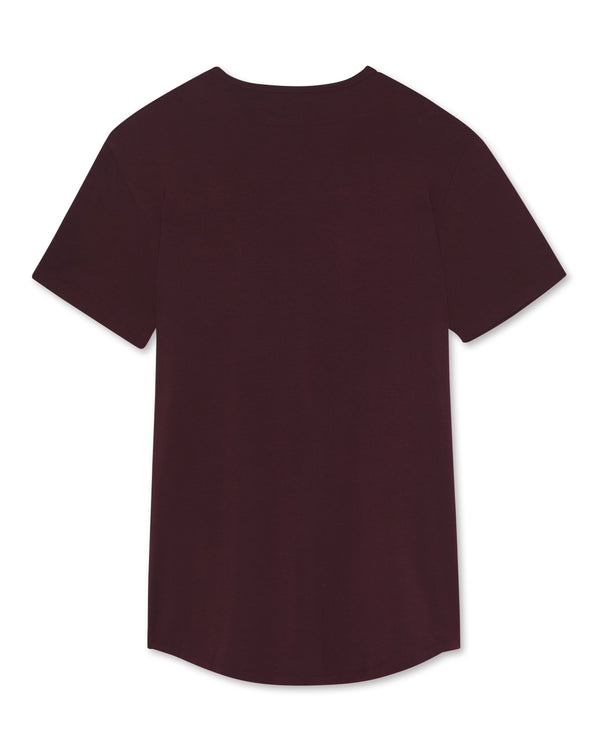 Drop Cut T Shirt - Deep Maroon