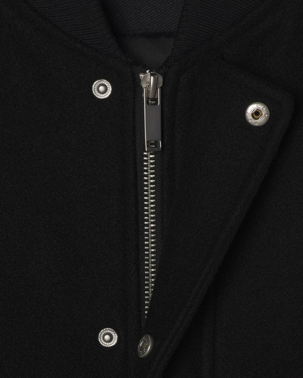 Varsity Bomber Jacket - Black