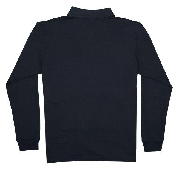 Cotton Polo - Long Sleeve - Black