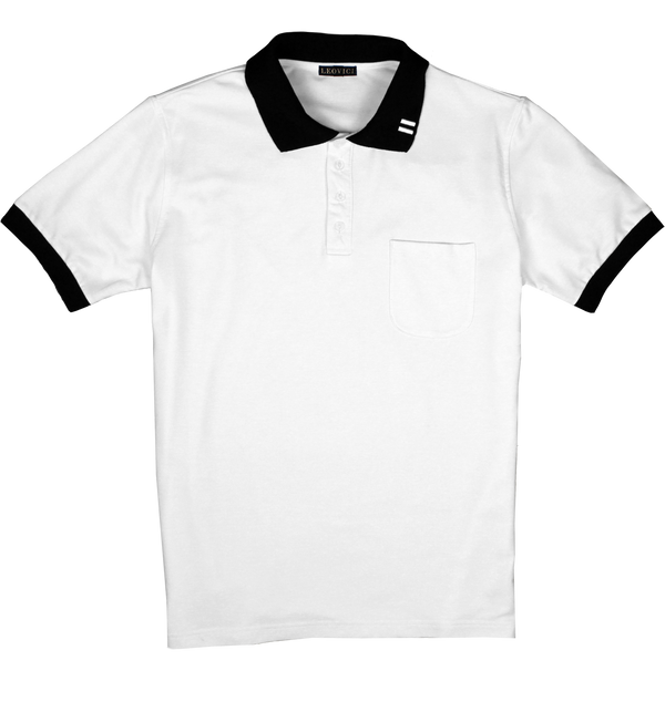 Lightweight Polo - Short Sleeve - White with Black