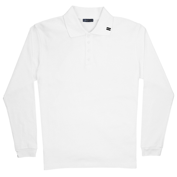 Cotton Polo - Long Sleeve - White