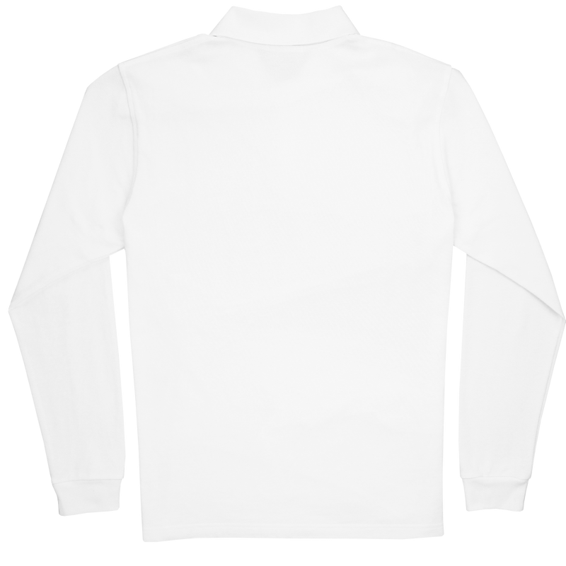 Cotton Polo - Long Sleeve - White