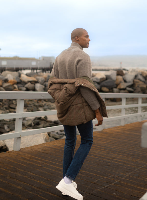 Puffer Vest - Plaid Tan