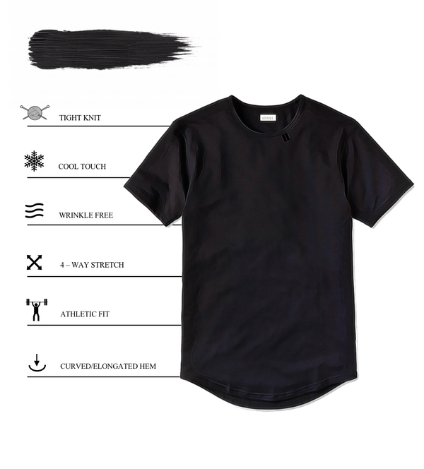 Drop Cut T Shirt - Black