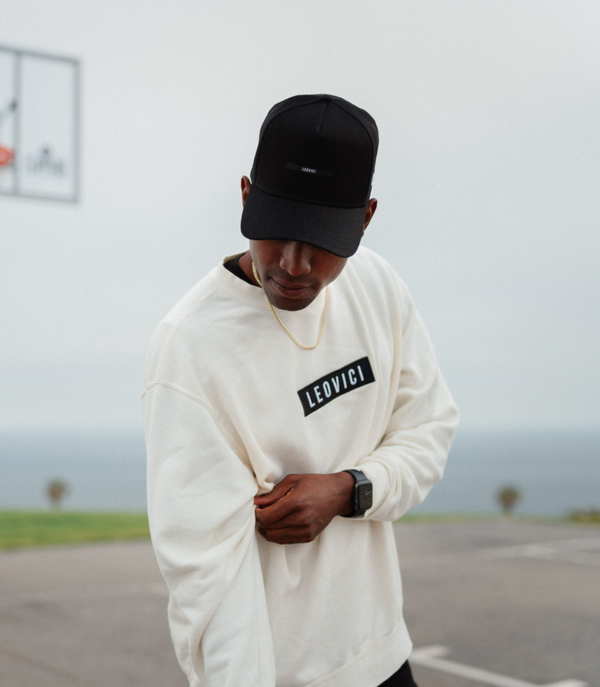 Boxed Logo Pullover Crew - Bone