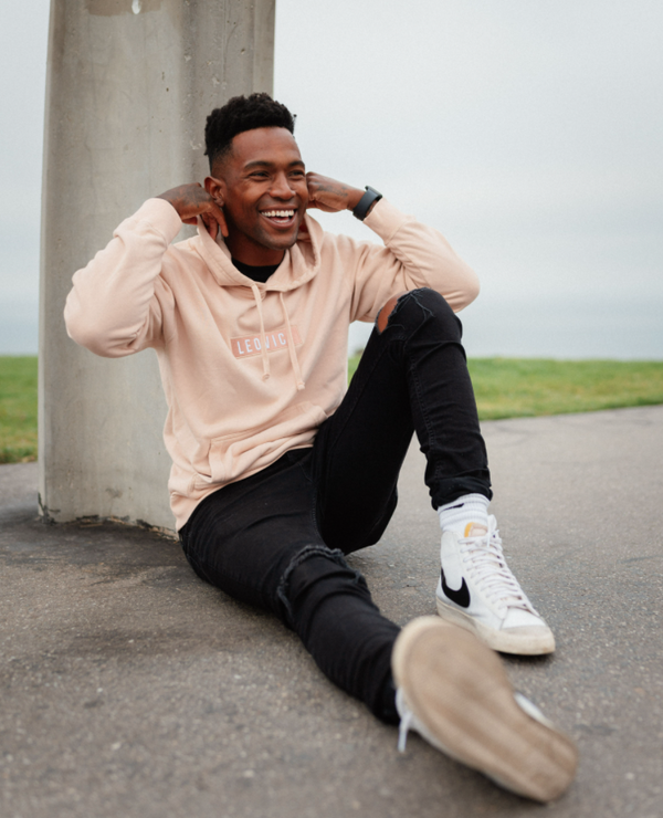 Boxed Logo Hoodie - Dusty Pink