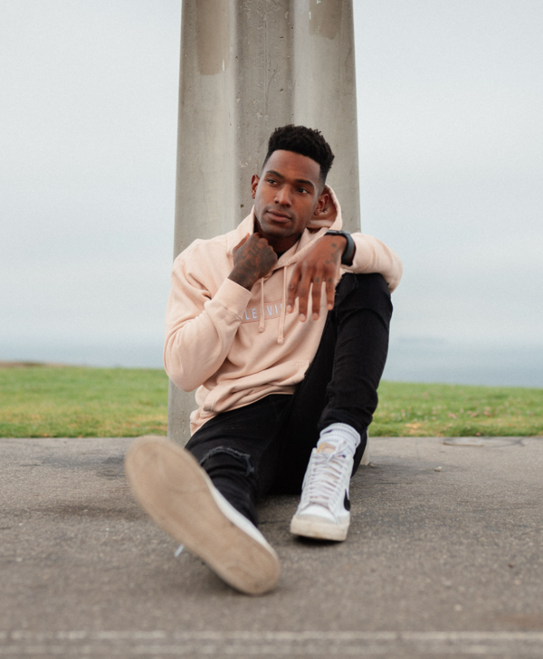 Boxed Logo Hoodie - Dusty Pink