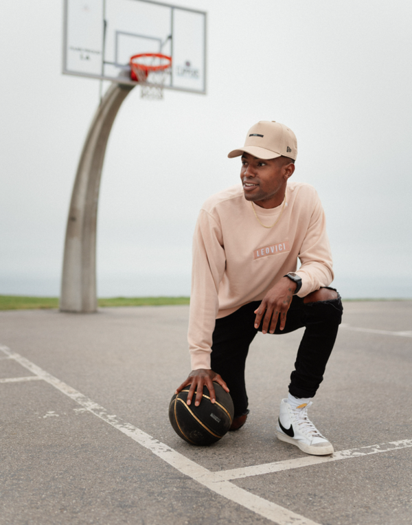 Boxed Logo Pullover Crew - Dusty Pink