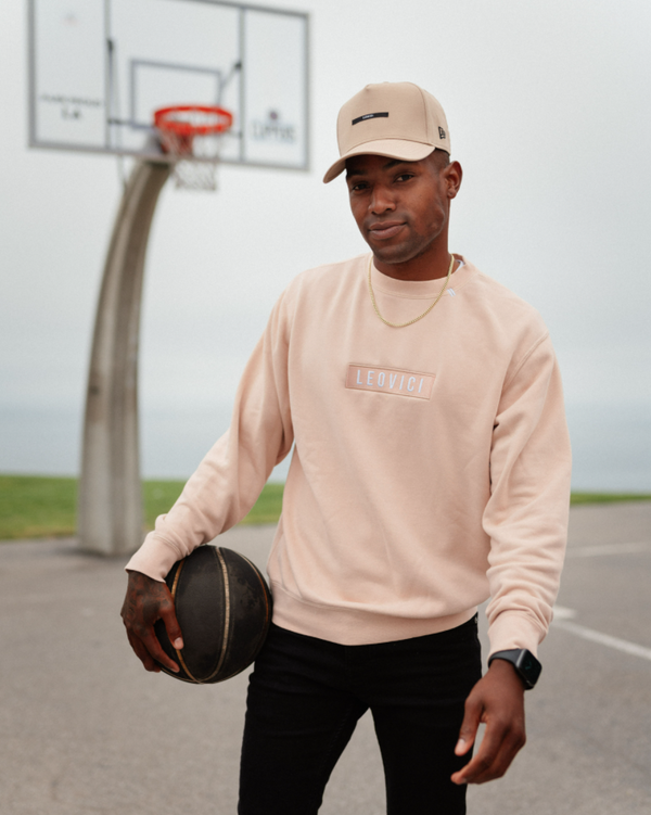 Boxed Logo Pullover Crew - Dusty Pink