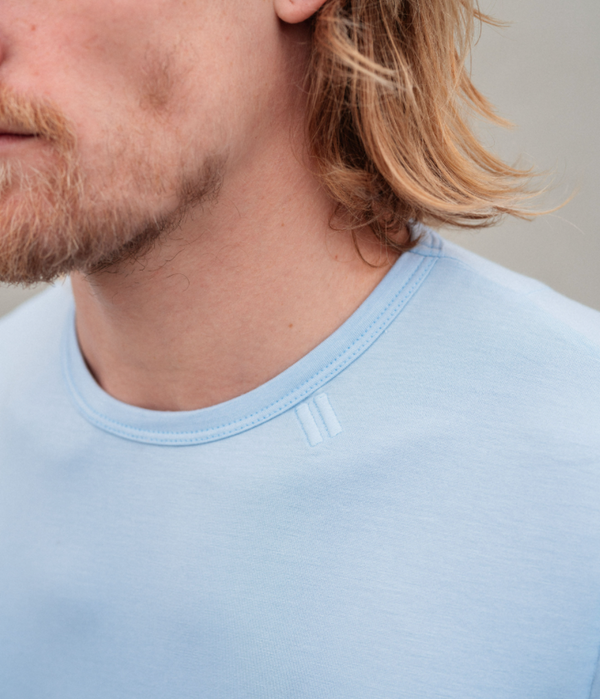 Drop Cut T Shirt - Light Blue